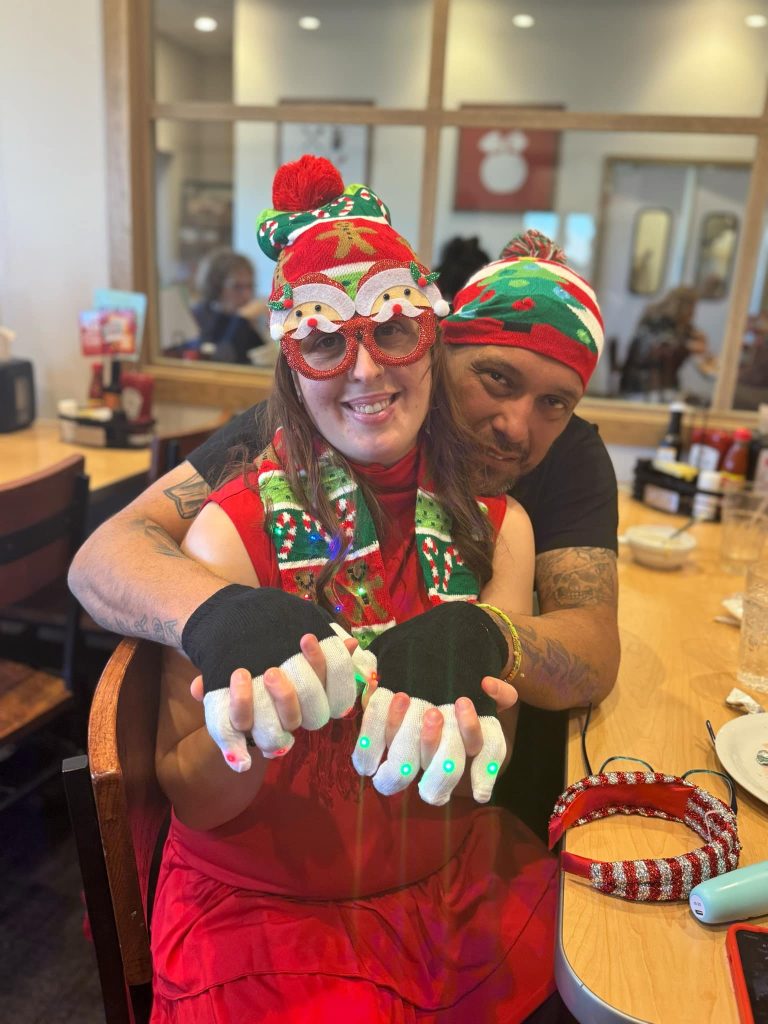 Brighter Horizon community, christmas party led gloves
